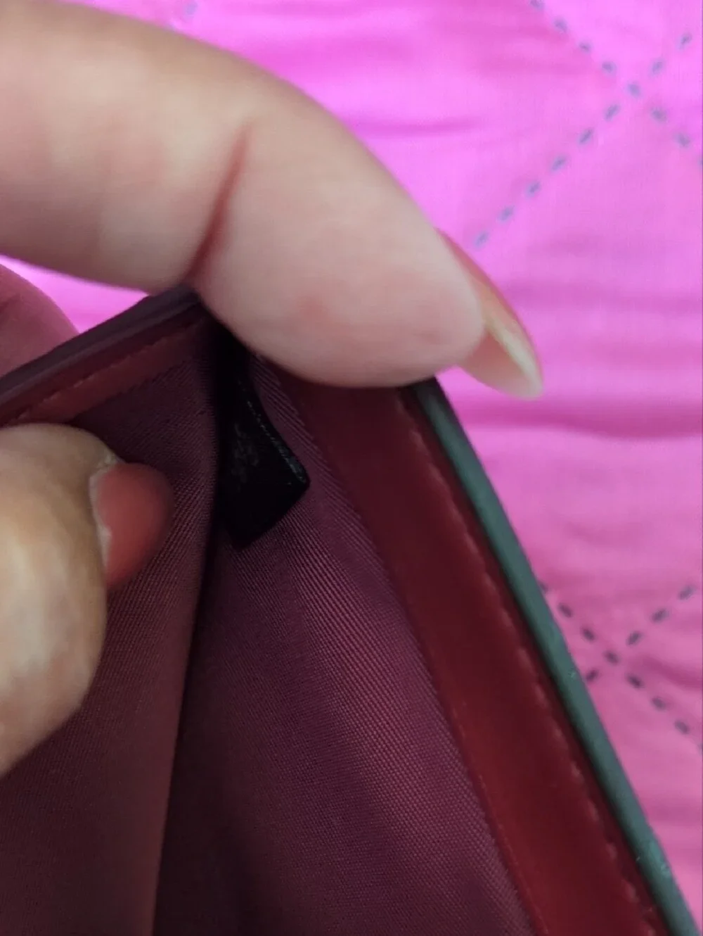 Coach Pink and White Two-Tone Mini Wallet